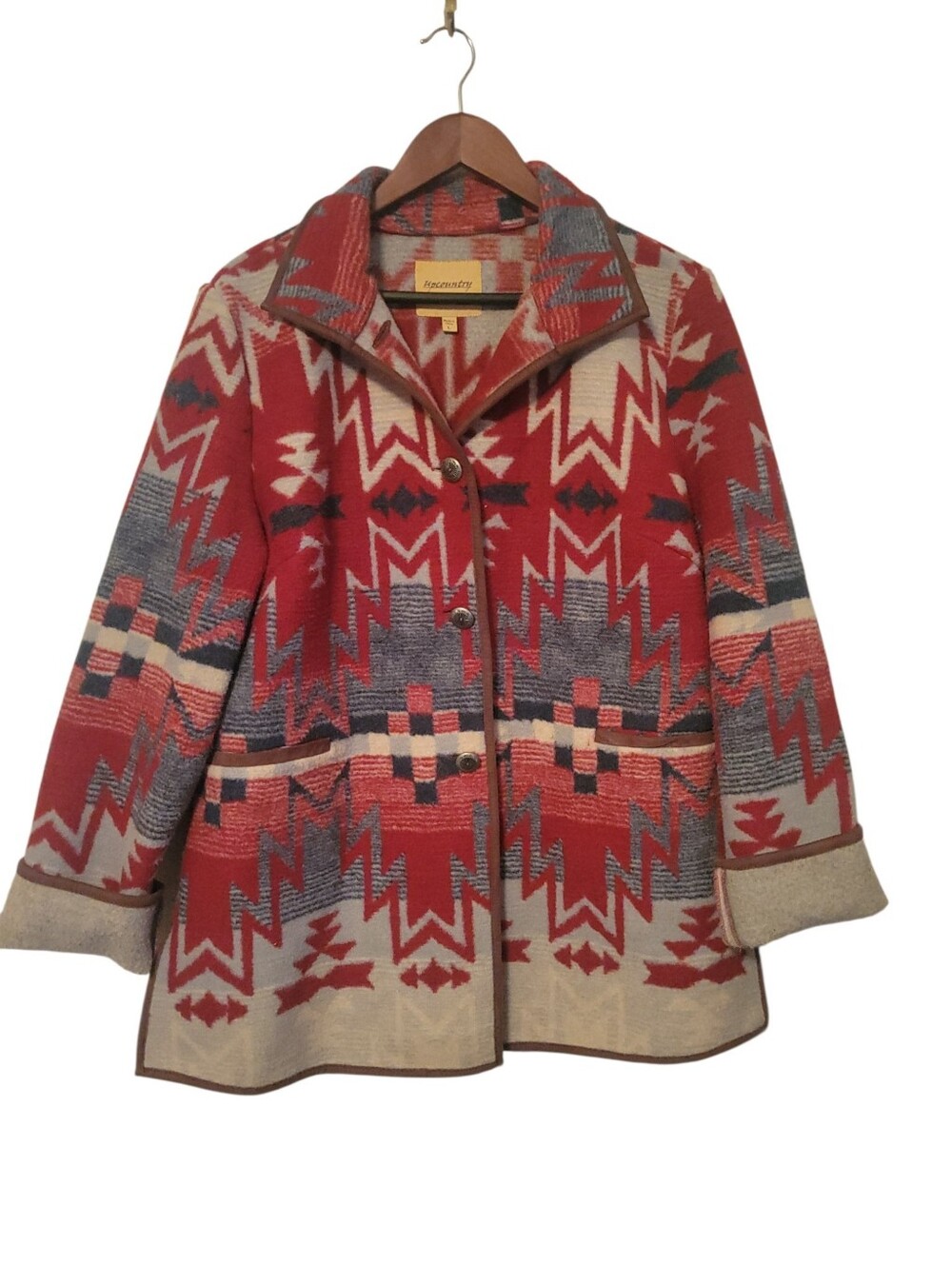 Upcountry Du Monde L Southwestern Blanket Coat Jacket Western Boho Ranch Aztec